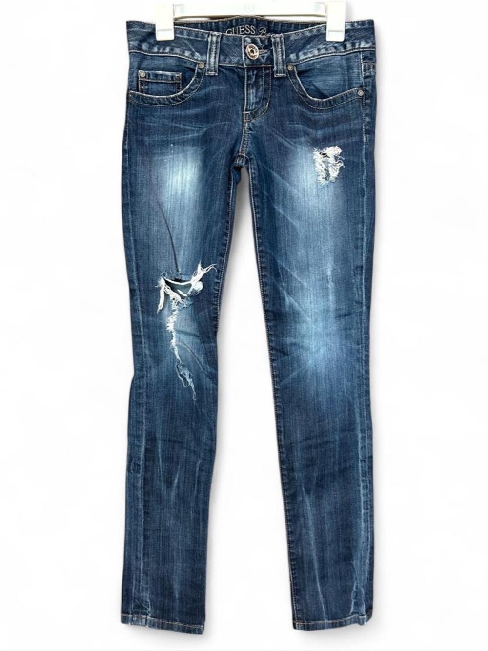 GUESS Ultra Low-Rise Distressed Slim Fit Women's Jeans